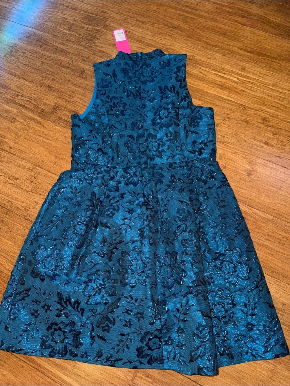 Lilly Pulitzer girls mini tanlee dress in teal bay blooming brocade size 12 NWT